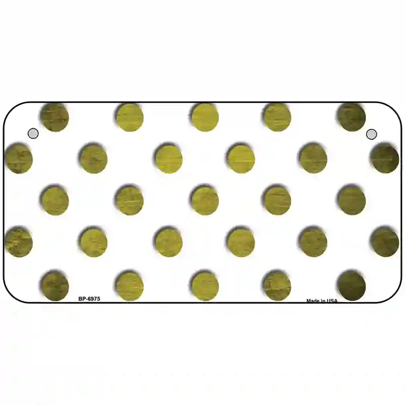 Yellow White Dots Oil Rubbed Metal Novelty License Plate 6" x 3" (BP)