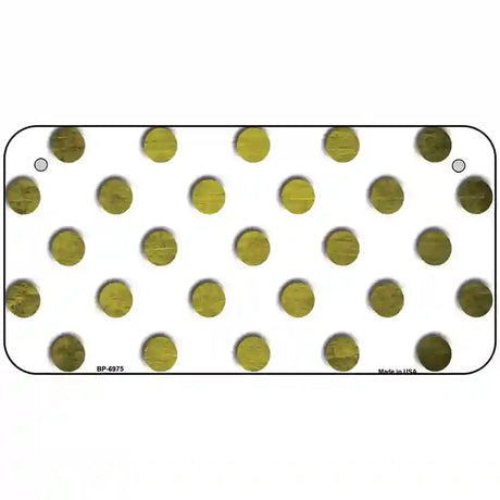 Yellow White Dots Oil Rubbed Metal Novelty License Plate 6" x 3" (BP)