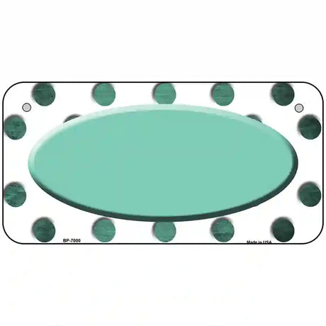 Mint White Dots Oval Oil Rubbed Metal Novelty License Plate 6" x 3" (BP)