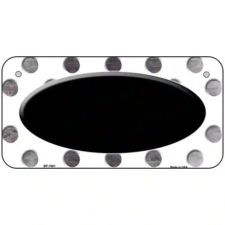 Black White Dots Oval Oil Rubbed Metal Novelty License Plate 6" x 3" (BP)