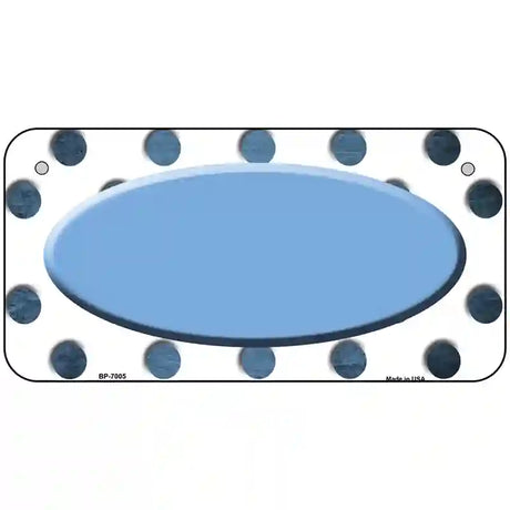 Light Blue White Dots Oval Oil Rubbed Metal Novelty License Plate 6" x 3" (BP)