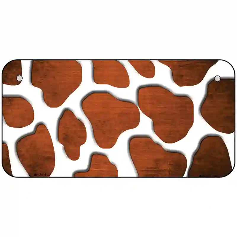 Orange White Giraffe Oil Rubbed Metal Novelty License Plate 6" x 3" (BP)