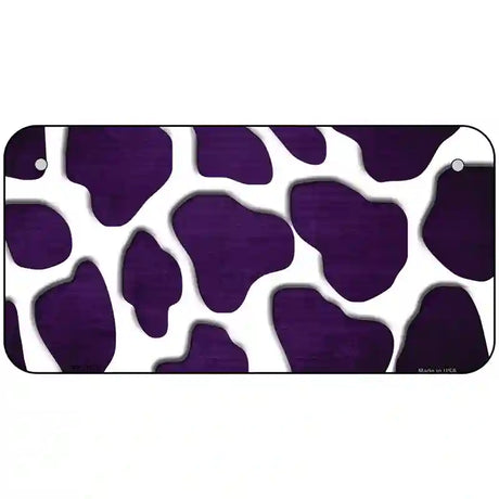 Purple White Giraffe Oil Rubbed Metal Novelty License Plate 6" x 3" (BP)