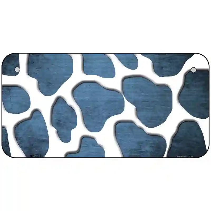 Light Blue White Giraffe Oil Rubbed Metal Novelty License Plate 6" x 3" (BP)