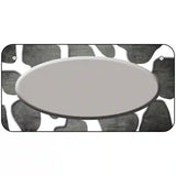 Gray White Oval Giraffe Oil Rubbed Metal Novelty License Plate 6" x 3" (BP)