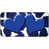 Blue White Hearts Giraffe Oil Rubbed Metal Novelty License Plate 6" x 3" (BP)