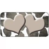 Tan White Hearts Giraffe Oil Rubbed Metal Novelty License Plate 6" x 3" (BP)