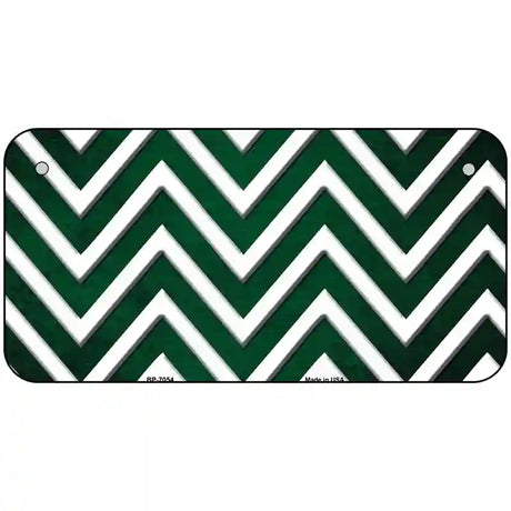 Green White Chevron Oil Rubbed Metal Novelty License Plate 6" x 3" (BP)