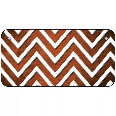 Orange White Chevron Oil Rubbed Metal Novelty License Plate 6" x 3" (BP)