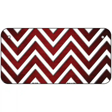 Red White Chevron Oil Rubbed Metal Novelty License Plate 6" x 3" (BP)