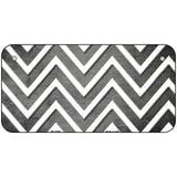 Gray White Chevron Oil Rubbed Metal Novelty License Plate 6" x 3" (BP)