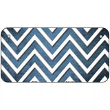 Light Blue White Chevron Oil Rubbed Metal Novelty License Plate 6" x 3" (BP)