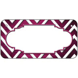 Pink White Chevron Scallop Oil Rubbed Metal Novelty License Plate 6" x 3" (BP)