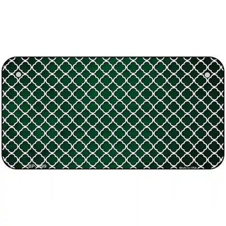 Green White Quatrefoil Oil Rubbed Metal Novelty License Plate 6" x 3" (BP)