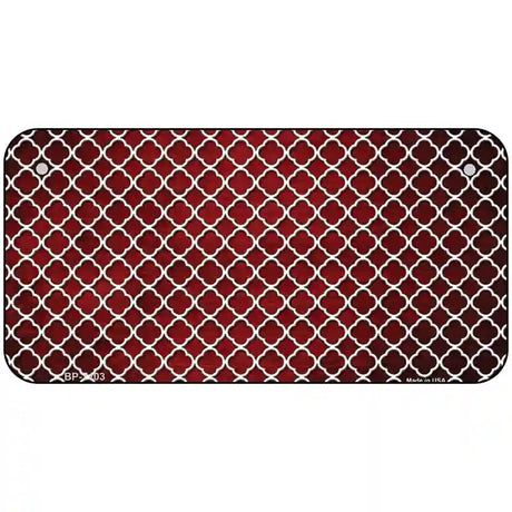 Red White Quatrefoil Oil Rubbed Metal Novelty License Plate 6" x 3" (BP)