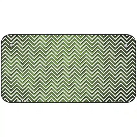 Lime Green White Small Chevron Oil Rubbed Metal Novelty License Plate 6" x 3" (BP)