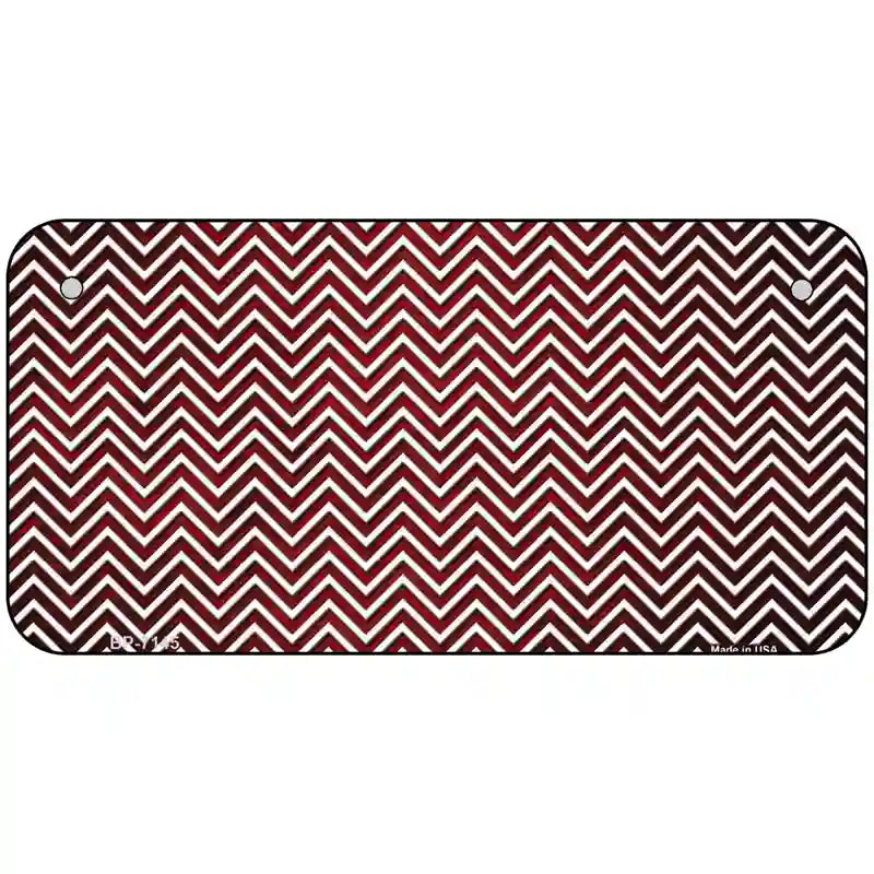 Red White Small Chevron Oil Rubbed Metal Novelty License Plate 6" x 3" (BP)