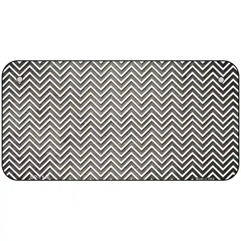 Tan White Small Chevron Oil Rubbed Metal Novelty License Plate 6" x 3" (BP)