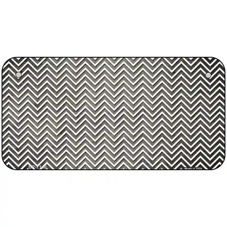 Tan White Small Chevron Oil Rubbed Metal Novelty License Plate 6" x 3" (BP)