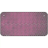 Pink White Small Chevron Oil Rubbed Metal Novelty License Plate 6" x 3" (BP)