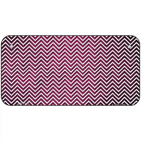 Pink White Small Chevron Oil Rubbed Metal Novelty License Plate 6" x 3" (BP)