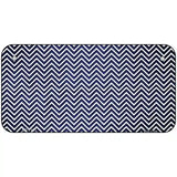 Blue White Small Chevron Oil Rubbed Metal Novelty License Plate 6" x 3" (BP)