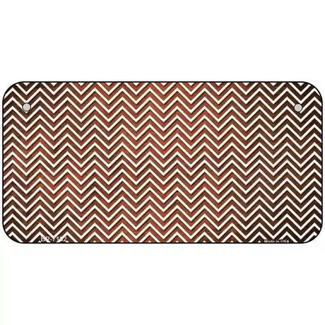 Orange White Small Chevron Oil Rubbed Metal Novelty License Plate 6" x 3" (BP)