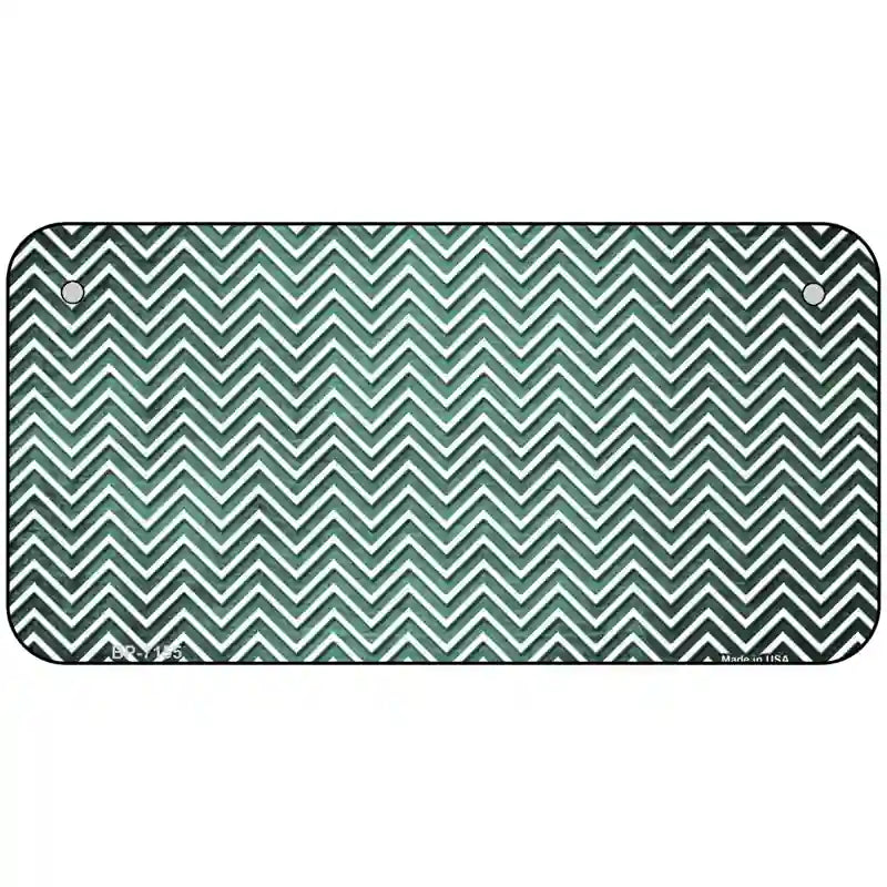 Mint White Small Chevron Oil Rubbed Metal Novelty License Plate 6" x 3" (BP)