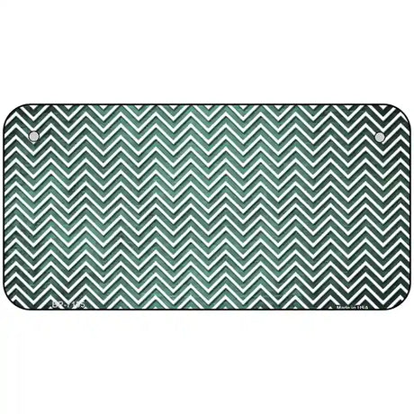 Mint White Small Chevron Oil Rubbed Metal Novelty License Plate 6" x 3" (BP)