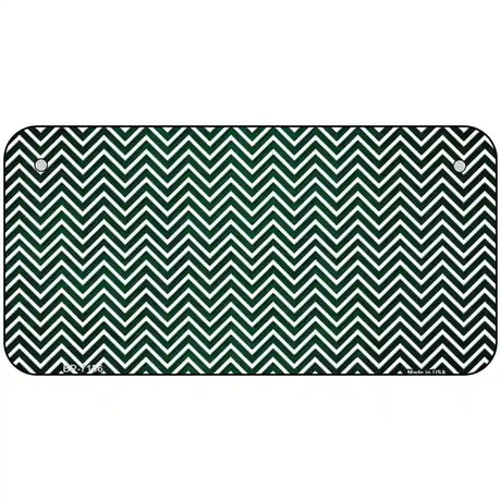 Green White Small Chevron Oil Rubbed Metal Novelty License Plate 6" x 3" (BP)