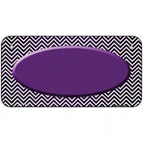 Purple White Small Chevron Oval Oil Rubbed Metal Novelty License Plate 6" x 3" (BP)