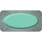 Mint White Small Chevron Oval Oil Rubbed Metal Novelty License Plate 6" x 3" (BP)