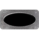 Black White Small Chevron Oval Oil Rubbed Metal Novelty License Plate 6" x 3" (BP)