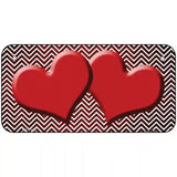 Red White Small Chevron Hearts Oil Rubbed Metal Novelty License Plate 6" x 3" (BP)