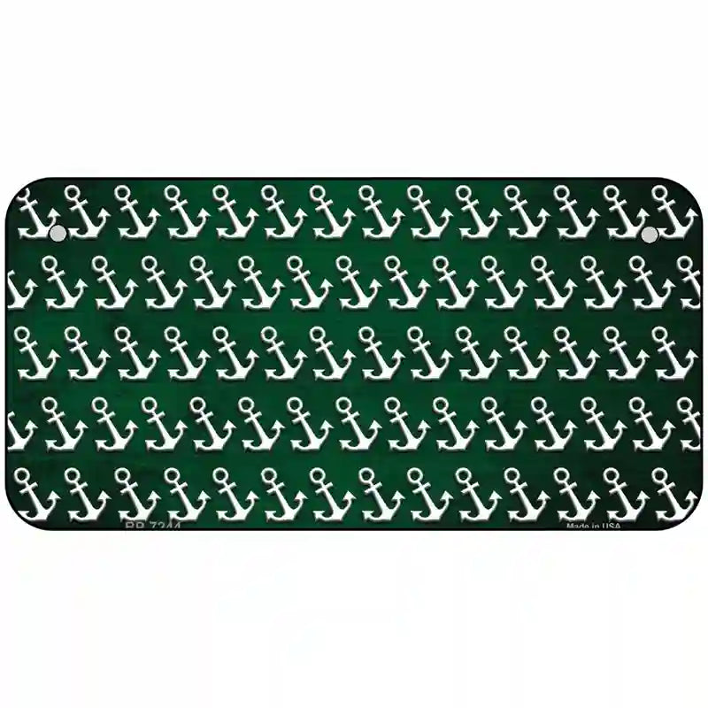 Green White Anchor Oil Rubbed Metal Novelty License Plate 6" x 3" (BP)