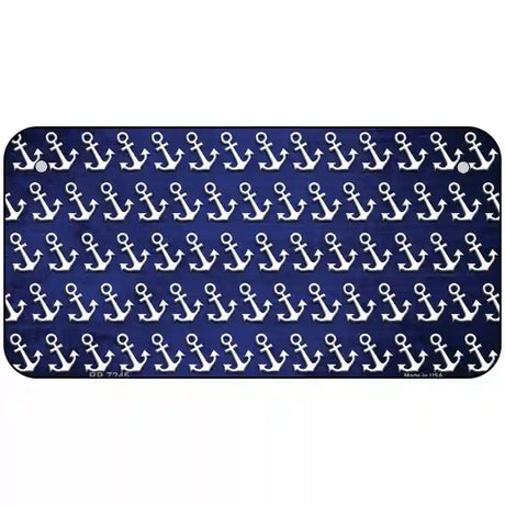 Blue White Anchor Oil Rubbed Metal Novelty License Plate 6" x 3" (BP)