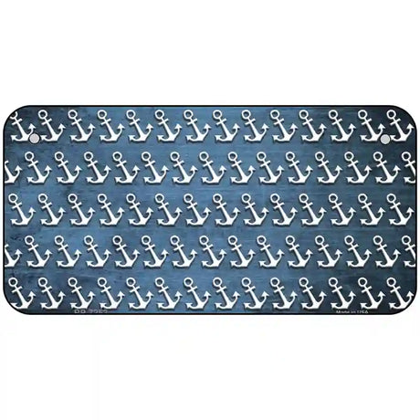 Light Blue White Anchor Oil Rubbed Metal Novelty License Plate 6" x 3" (BP)