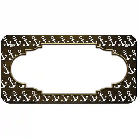 Brown White Anchor Scallop Oil Rubbed Metal Novelty License Plate 6" x 3" (BP)