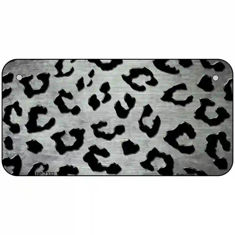 White Black Cheetah Oil Rubbed Metal Novelty License Plate 6" x 3" (BP)