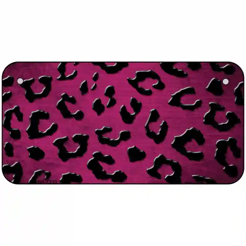 Pink Black Cheetah Oil Rubbed Metal Novelty License Plate 6" x 3" (BP)