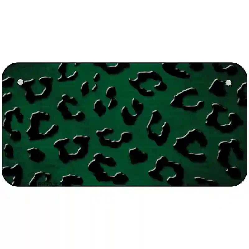 Green Black Cheetah Oil Rubbed Metal Novelty License Plate 6" x 3" (BP)