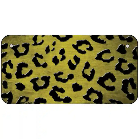 Yellow Black Cheetah Oil Rubbed Metal Novelty License Plate 6" x 3" (BP)