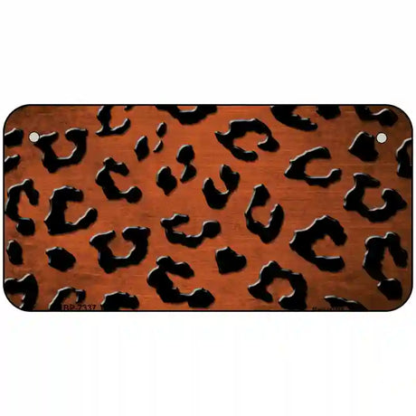 Orange Black Cheetah Oil Rubbed Metal Novelty License Plate 6" x 3" (BP)