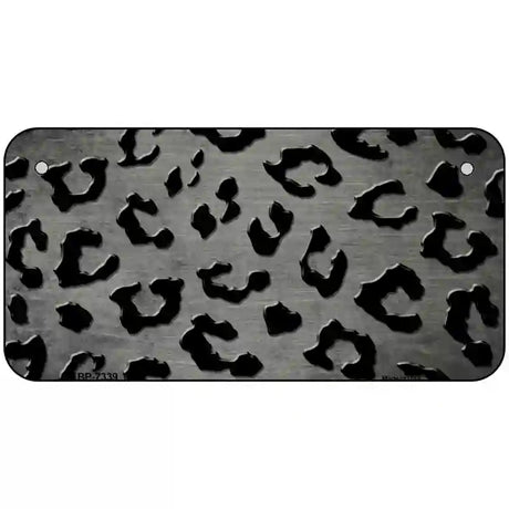 Gray Black Cheetah Oil Rubbed Metal Novelty License Plate 6" x 3" (BP)