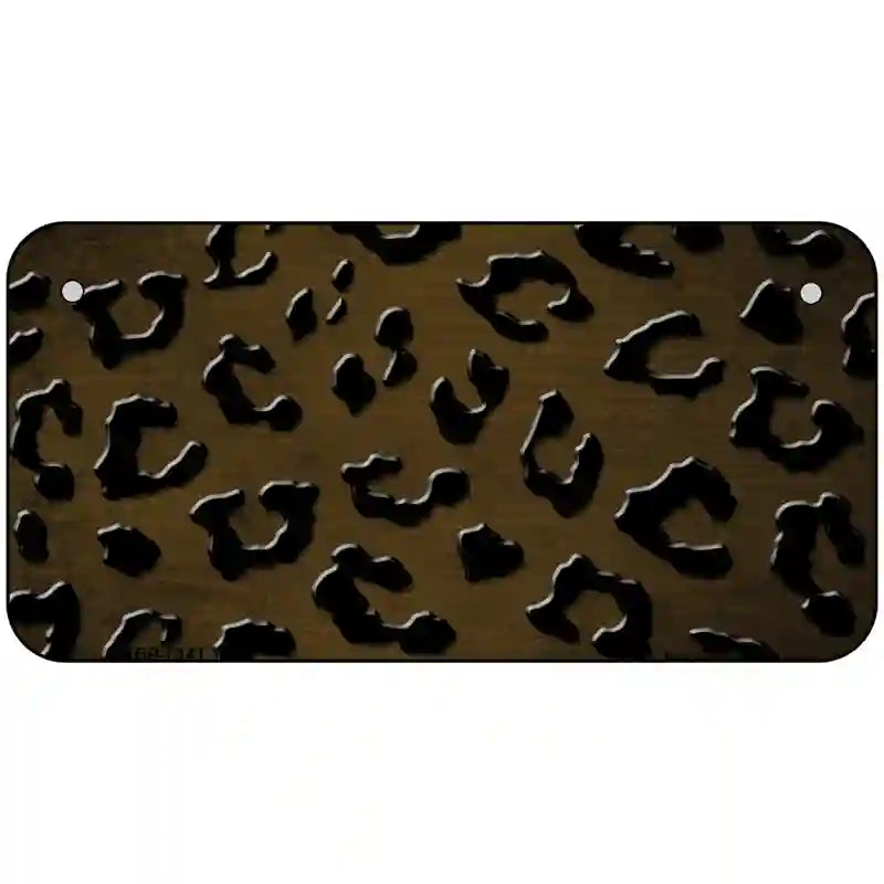 Brown Black Cheetah Oil Rubbed Metal Novelty License Plate 6" x 3" (BP)