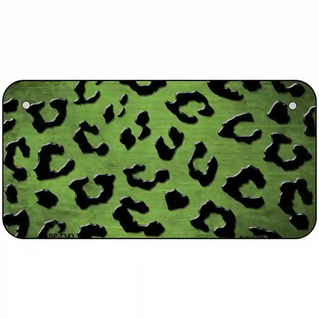 Lime Green Black Cheetah Oil Rubbed Metal Novelty License Plate 6" x 3" (BP)