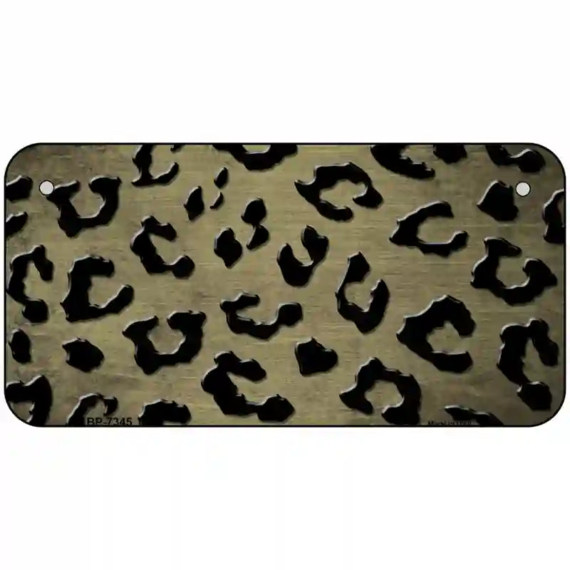 Gold Black Cheetah Oil Rubbed Metal Novelty License Plate 6" x 3" (BP)