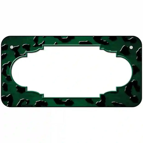 Green Black Cheetah Scallop Oil Rubbed Metal Novelty License Plate 6" x 3" (BP)