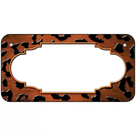 Orange Black Cheetah Scallop Oil Rubbed Metal Novelty License Plate 6" x 3" (BP)