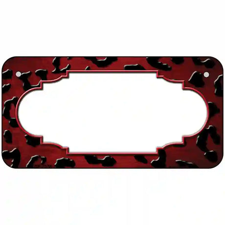 Red Black Cheetah Scallop Oil Rubbed Metal Novelty License Plate 6" x 3" (BP)